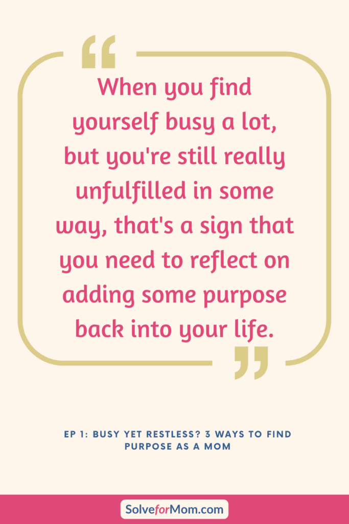 A quote in pink font from Episode 1 of Achieve Your Ambitious Mom Life podcast