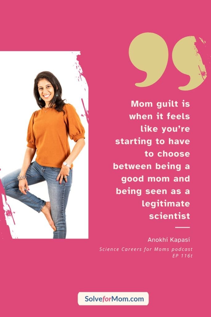 Pull-quote graphic: “That’s when it feels like you’re starting to have to choose between being a good mom and being seen as a legitimate scientist.”