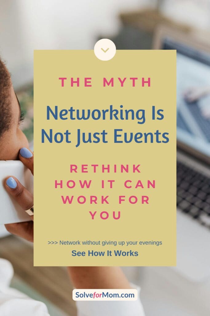 Graphic with flexible networking ideas for women in STEM who cannot regularly attend conferences, mixers, or evening events.